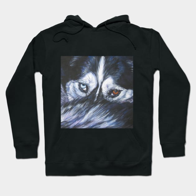 Siberian Husky Fine Art Painting Hoodie by LASHEPARD